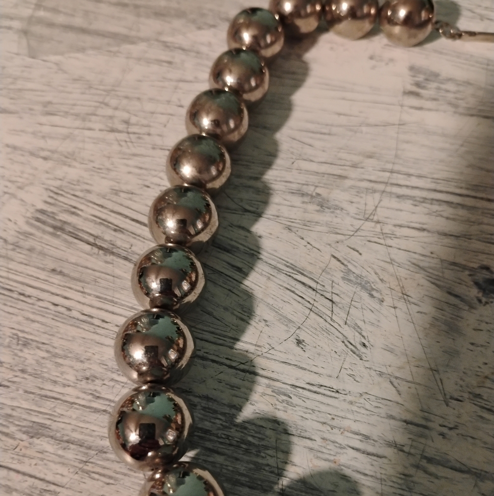 Classic Silver Bead Necklace - Picture 6 of 8
